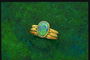 Перстень з двома смугами і зеленувато-блакитним каменем