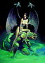 Дівчина з крилами летючої миші та зелене чудовисько